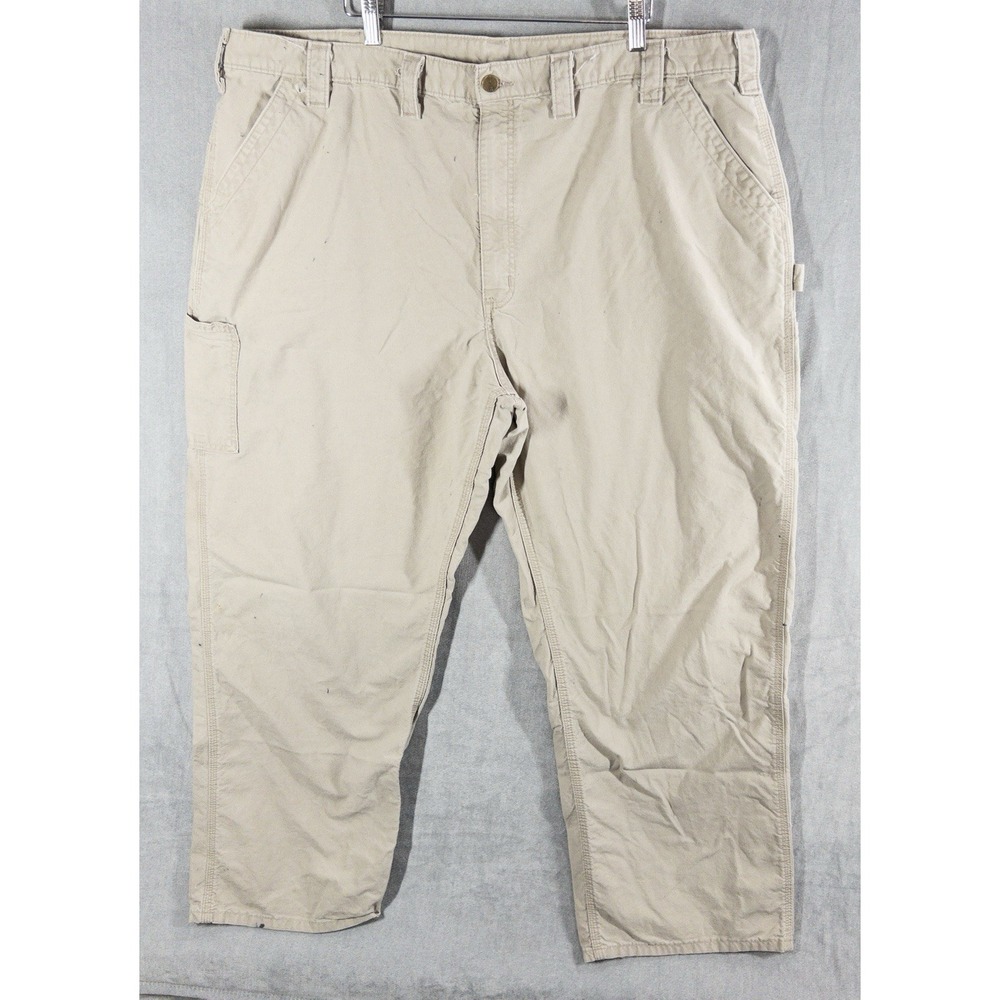 Carhartt Dungaree Fit Work Pants Mens 46x32 B151-TAN‎ Western Ranch Workwear